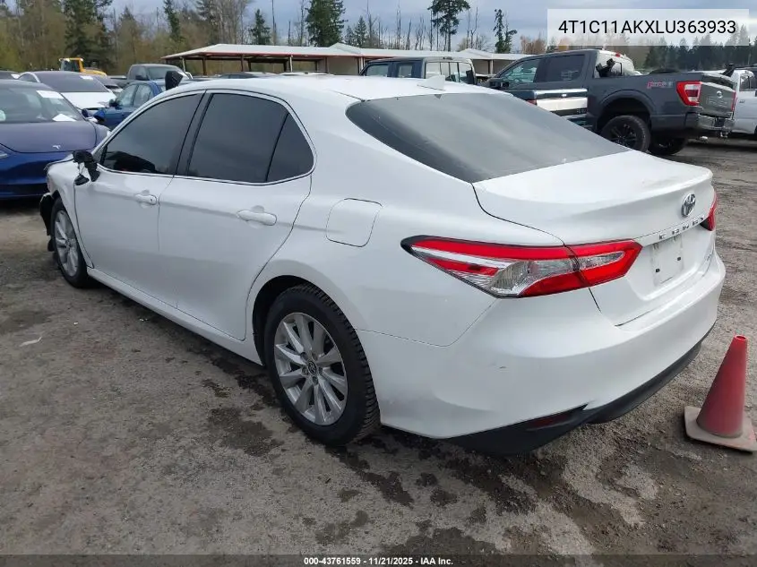4T1C11AKXLU363933 2020 Toyota Camry Le