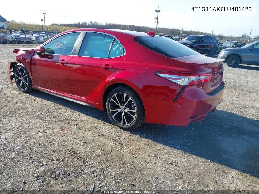 4T1G11AK6LU401420 2020 Toyota Camry Se