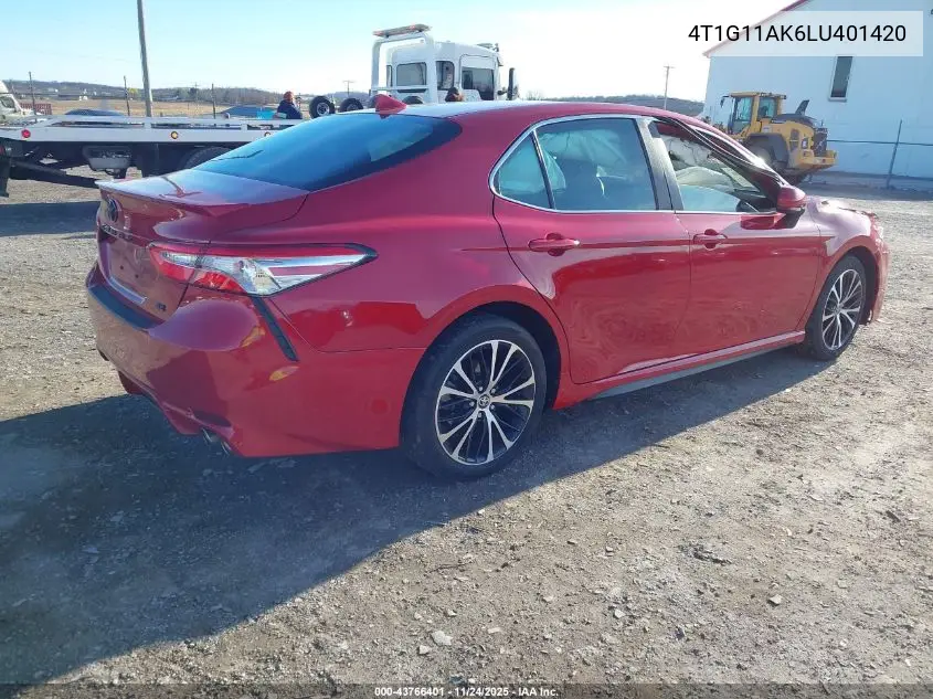 4T1G11AK6LU401420 2020 Toyota Camry Se