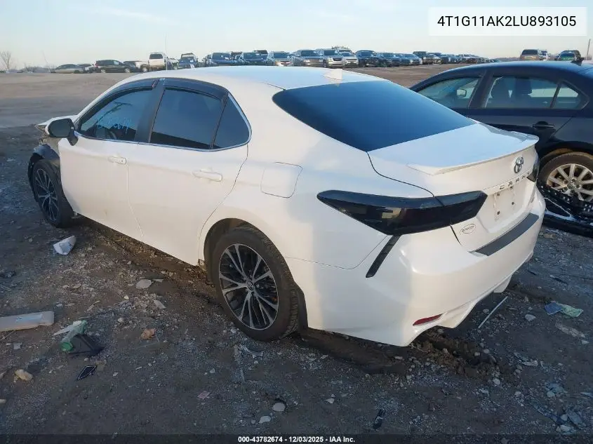 4T1G11AK2LU893105 2020 Toyota Camry Se