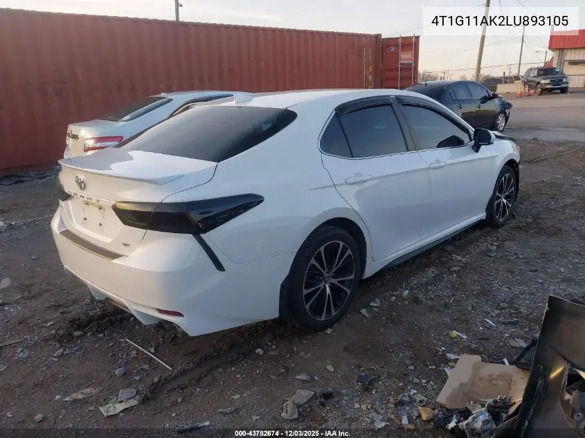4T1G11AK2LU893105 2020 Toyota Camry Se