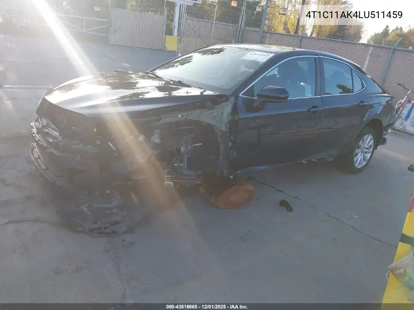 4T1C11AK4LU511459 2020 Toyota Camry Le