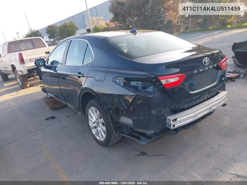 4T1C11AK4LU511459 2020 Toyota Camry Le
