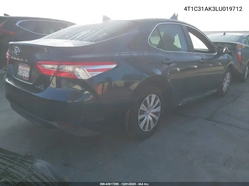 4T1C31AK3LU019712 2020 Toyota Camry Le Hybrid