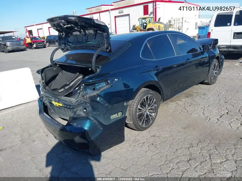 4T1G11AK4LU982657 2020 Toyota Camry Se