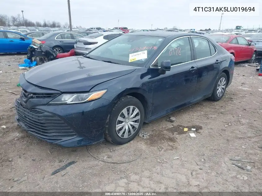 4T1C31AK5LU019694 2020 Toyota Camry Le Hybrid