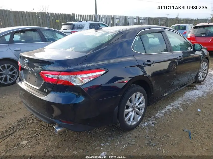 4T1C11AK3LU980235 2020 Toyota Camry Le