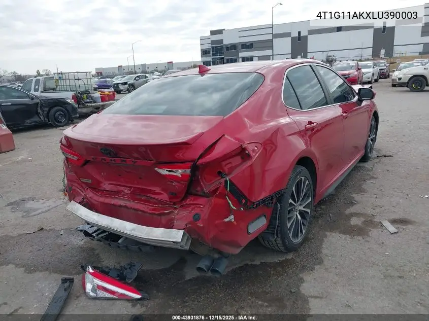 4T1G11AKXLU390003 2020 Toyota Camry Se