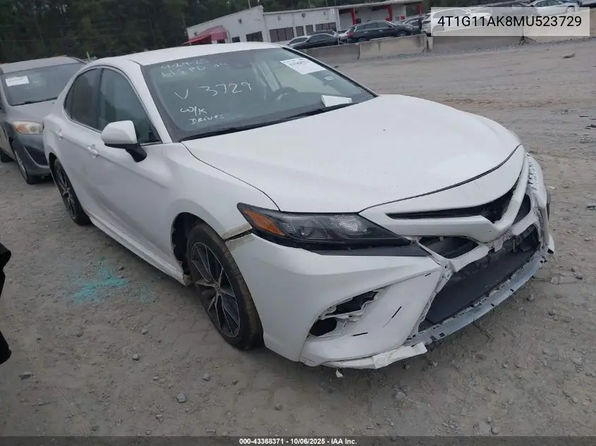 4T1G11AK8MU523729 2021 Toyota Camry Se/Se Night Shade