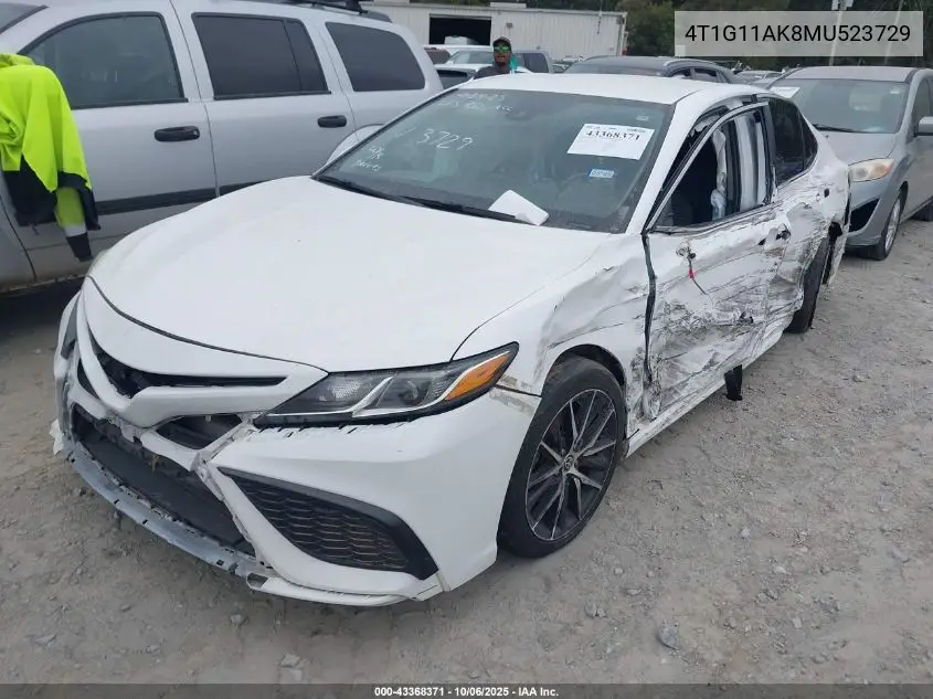 4T1G11AK8MU523729 2021 Toyota Camry Se/Se Night Shade