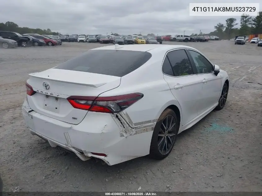 4T1G11AK8MU523729 2021 Toyota Camry Se/Se Night Shade