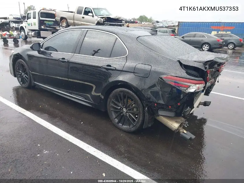 4T1K61AKXMU537353 2021 Toyota Camry Xse