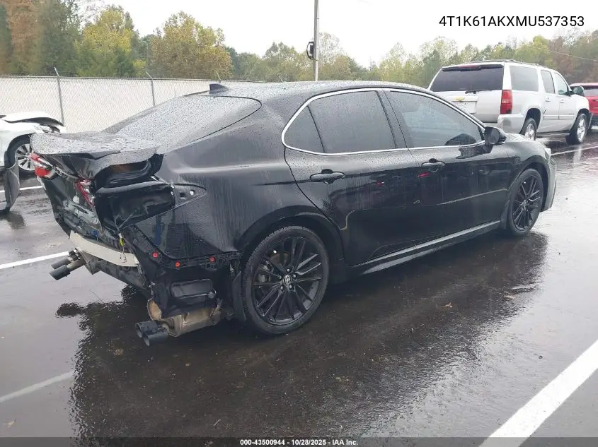 4T1K61AKXMU537353 2021 Toyota Camry Xse