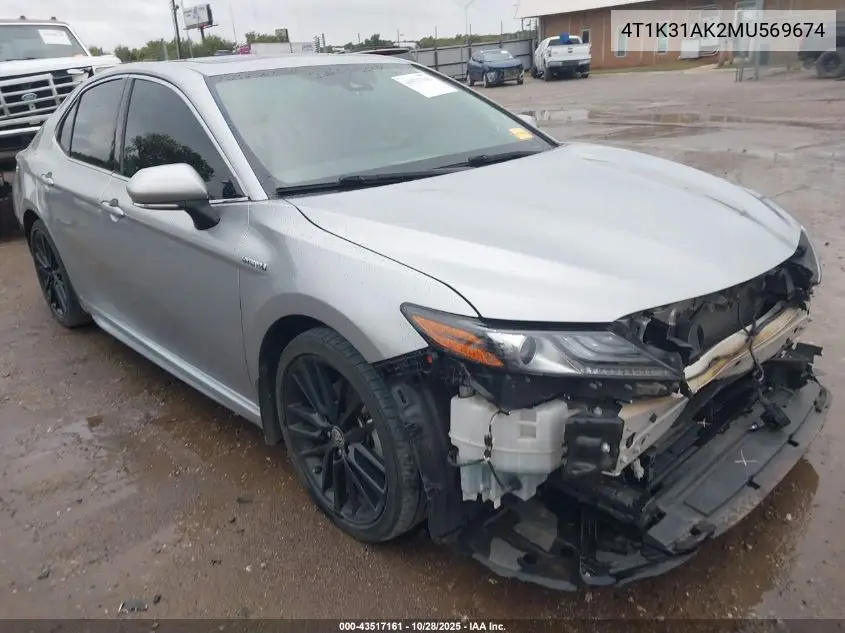 4T1K31AK2MU569674 2021 Toyota Camry Xse Hybrid