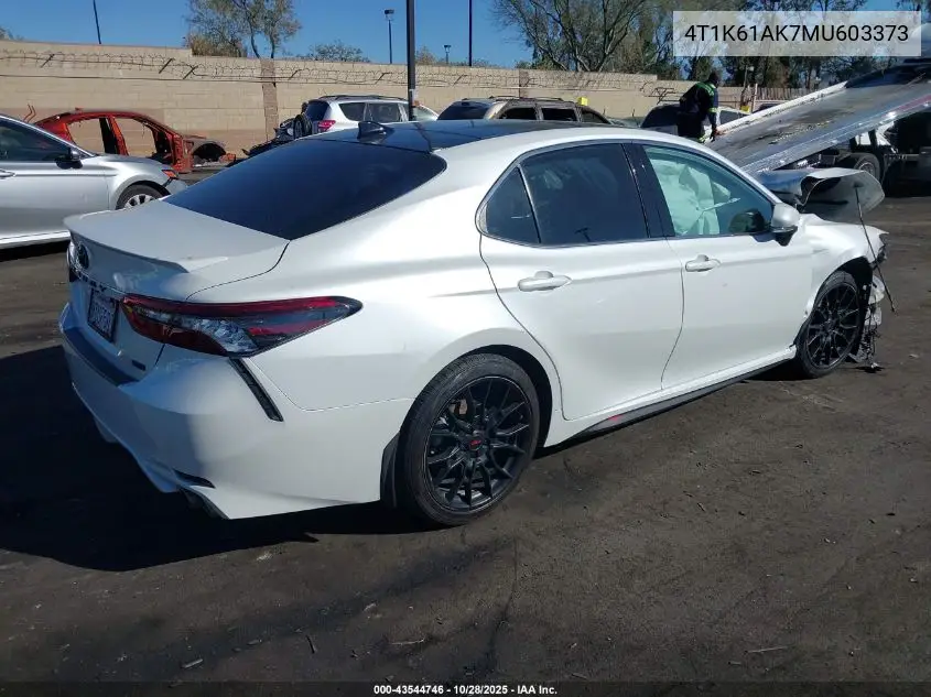 4T1K61AK7MU603373 2021 Toyota Camry Xse