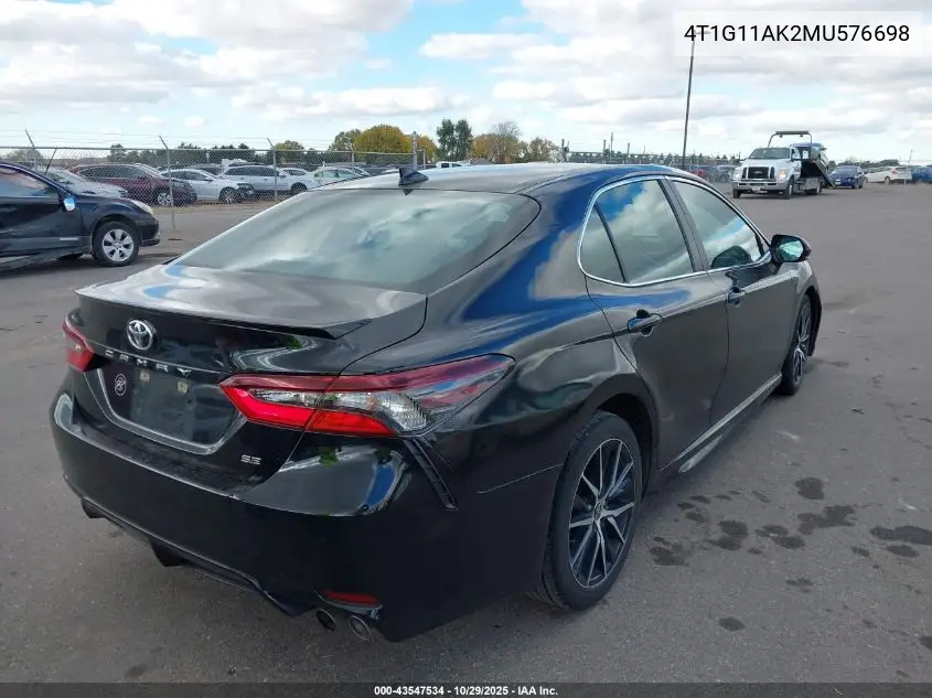 4T1G11AK2MU576698 2021 Toyota Camry Se