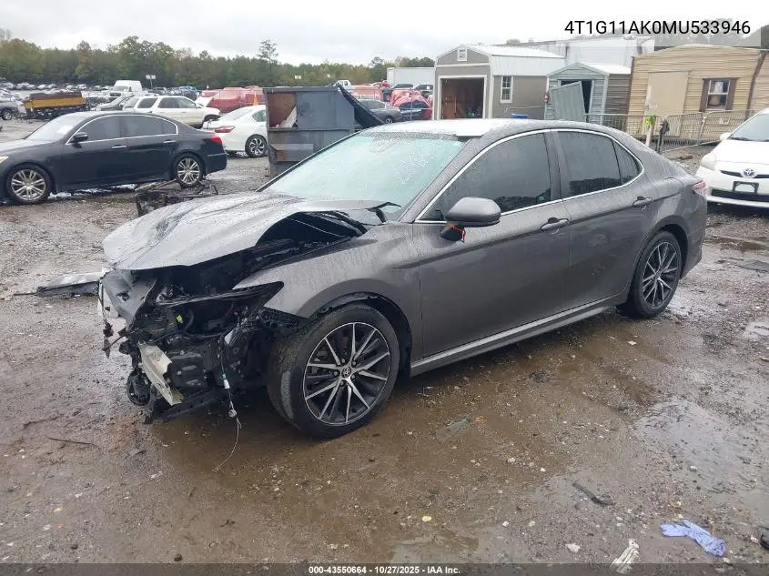 4T1G11AK0MU533946 2021 Toyota Camry Se