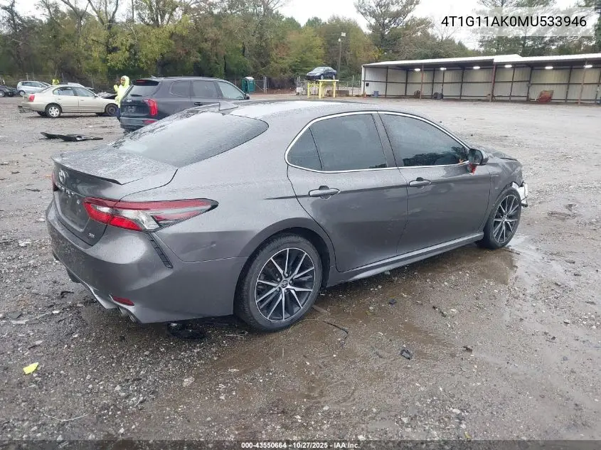 4T1G11AK0MU533946 2021 Toyota Camry Se