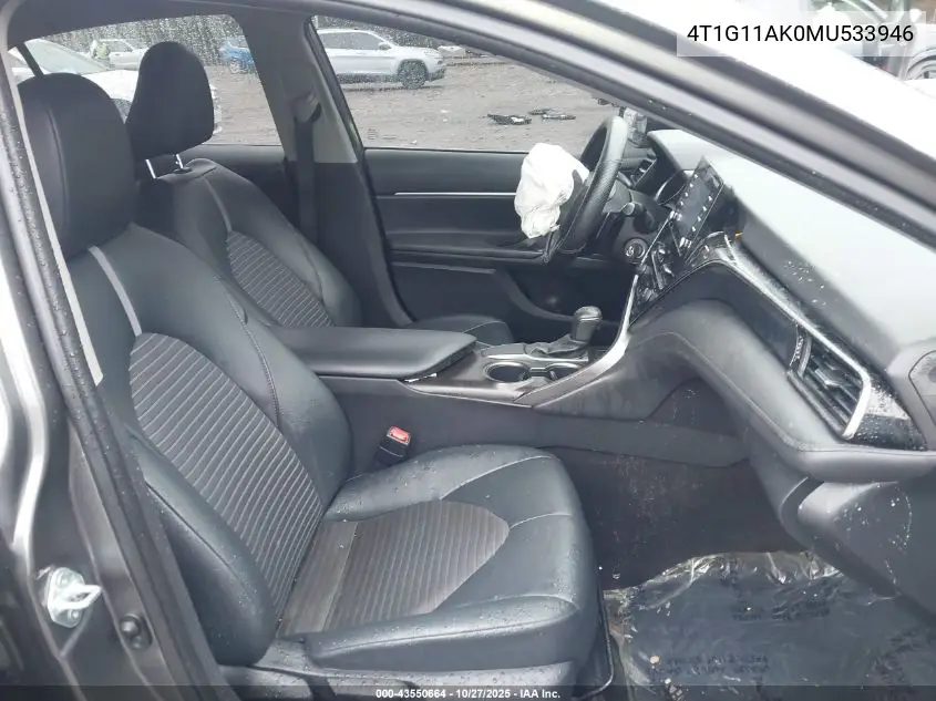 4T1G11AK0MU533946 2021 Toyota Camry Se