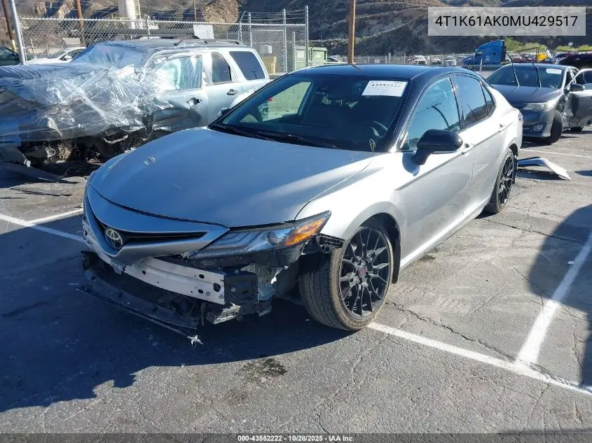 4T1K61AK0MU429517 2021 Toyota Camry Xse