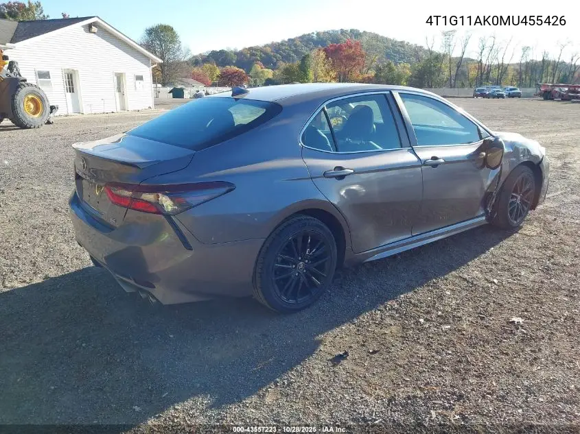 4T1G11AK0MU455426 2021 Toyota Camry Se