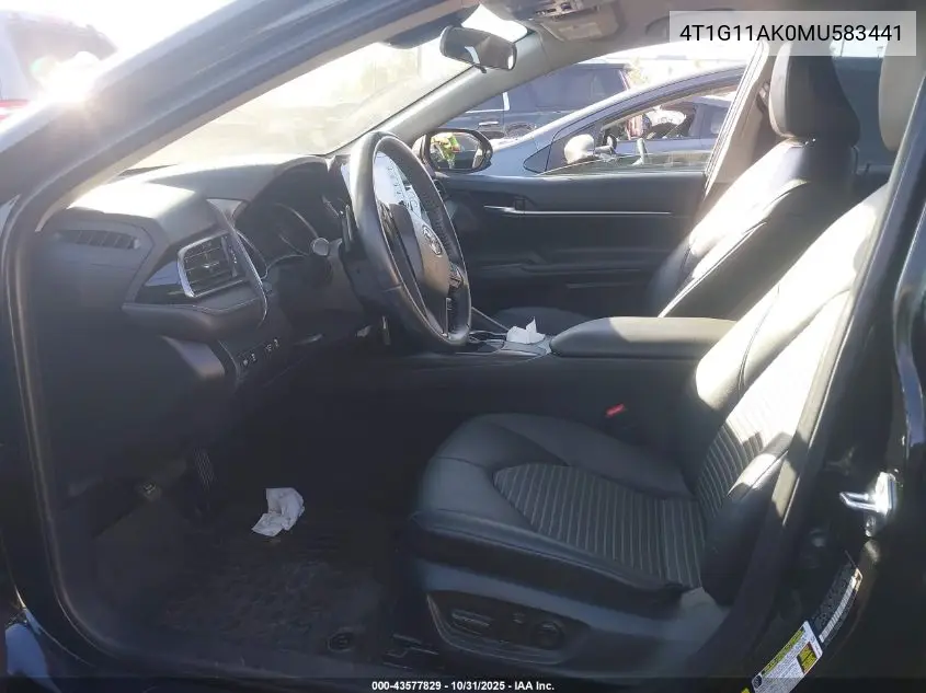 4T1G11AK0MU583441 2021 Toyota Camry Se