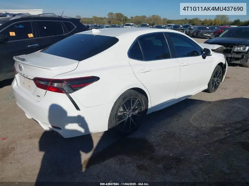 4T1G11AK4MU437690 2021 Toyota Camry Se