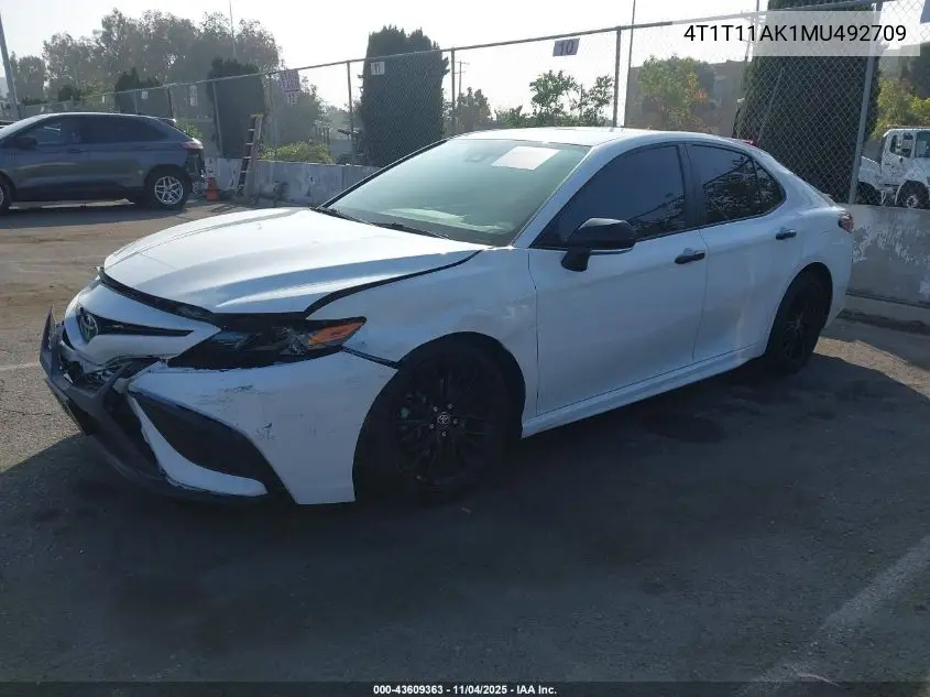 4T1T11AK1MU492709 2021 Toyota Camry Se Nightshade Edition