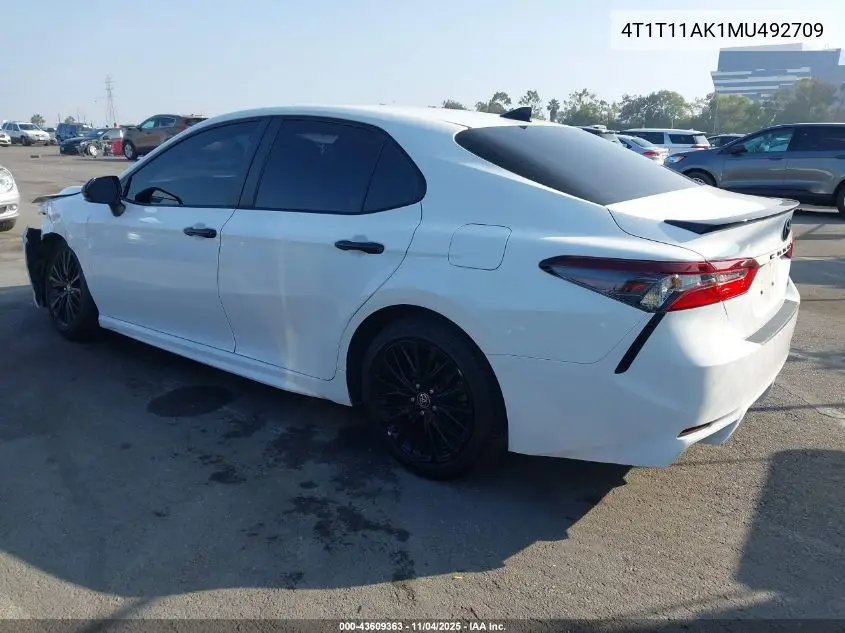 4T1T11AK1MU492709 2021 Toyota Camry Se Nightshade Edition