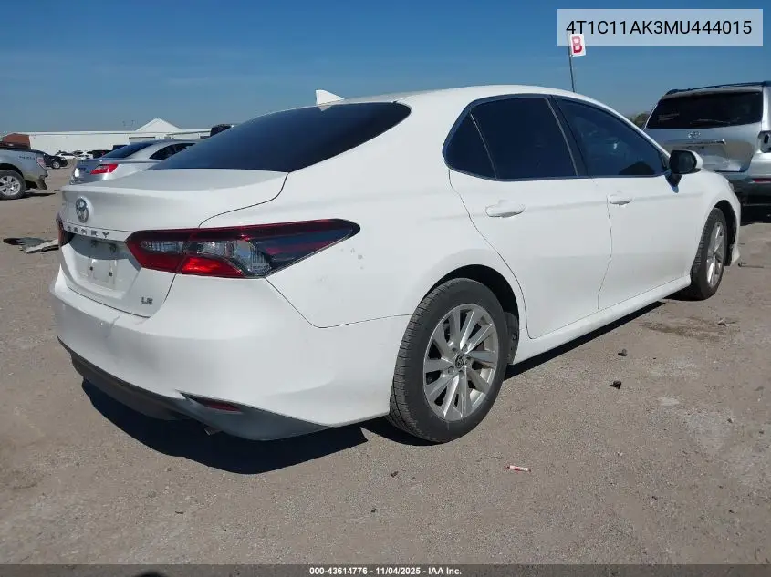 4T1C11AK3MU444015 2021 Toyota Camry Le