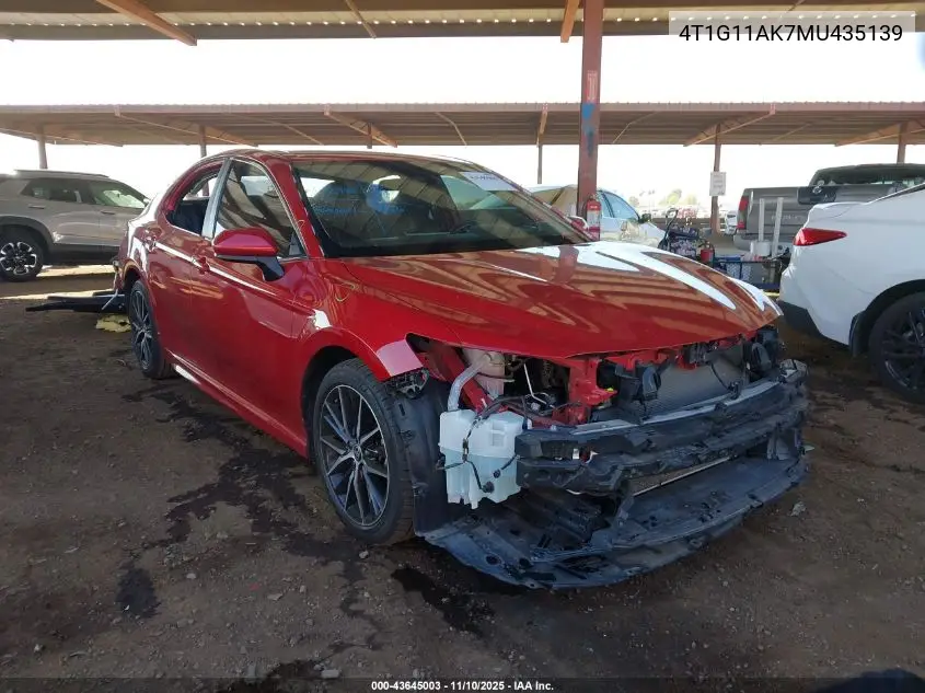 4T1G11AK7MU435139 2021 Toyota Camry Se