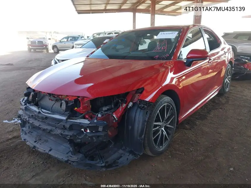 4T1G11AK7MU435139 2021 Toyota Camry Se