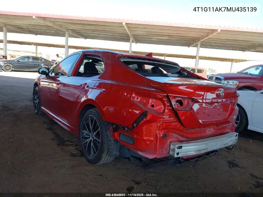 4T1G11AK7MU435139 2021 Toyota Camry Se