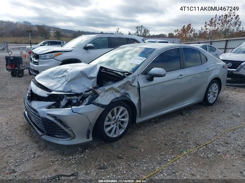 4T1C11AK0MU467249 2021 Toyota Camry Le