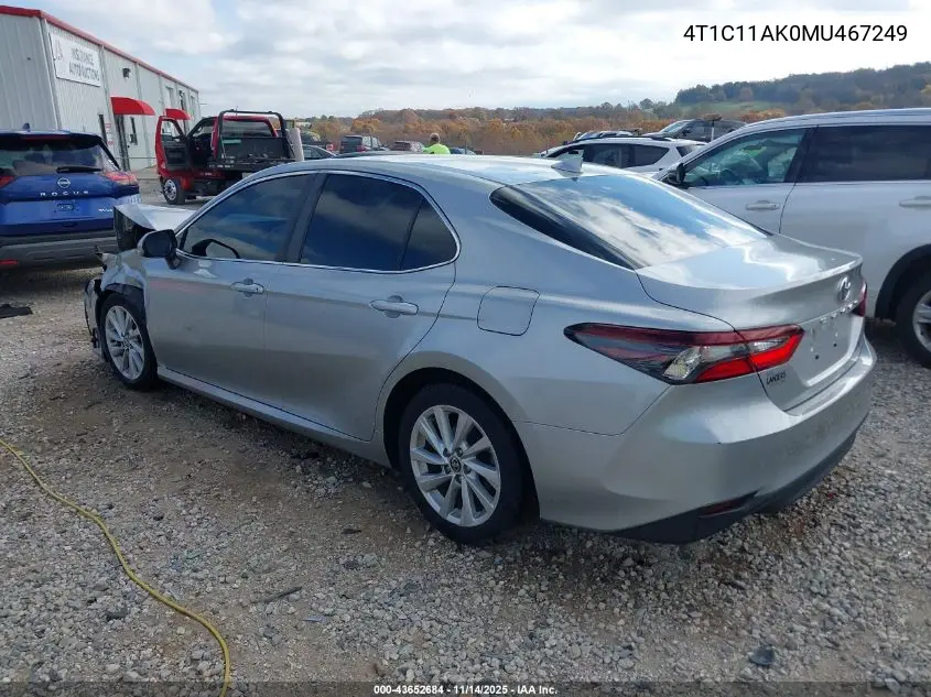 4T1C11AK0MU467249 2021 Toyota Camry Le