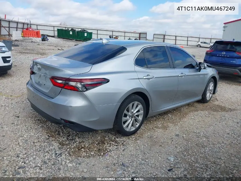 4T1C11AK0MU467249 2021 Toyota Camry Le