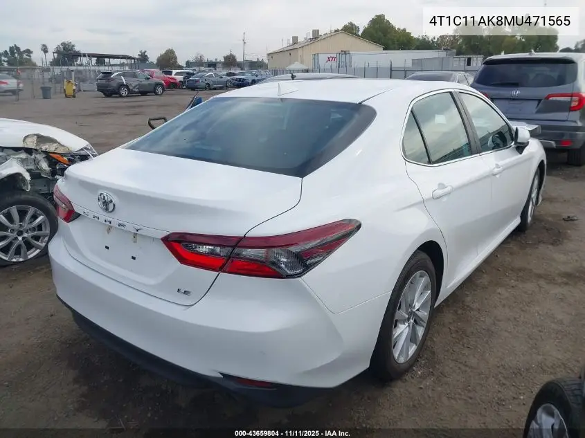 4T1C11AK8MU471565 2021 Toyota Camry Le