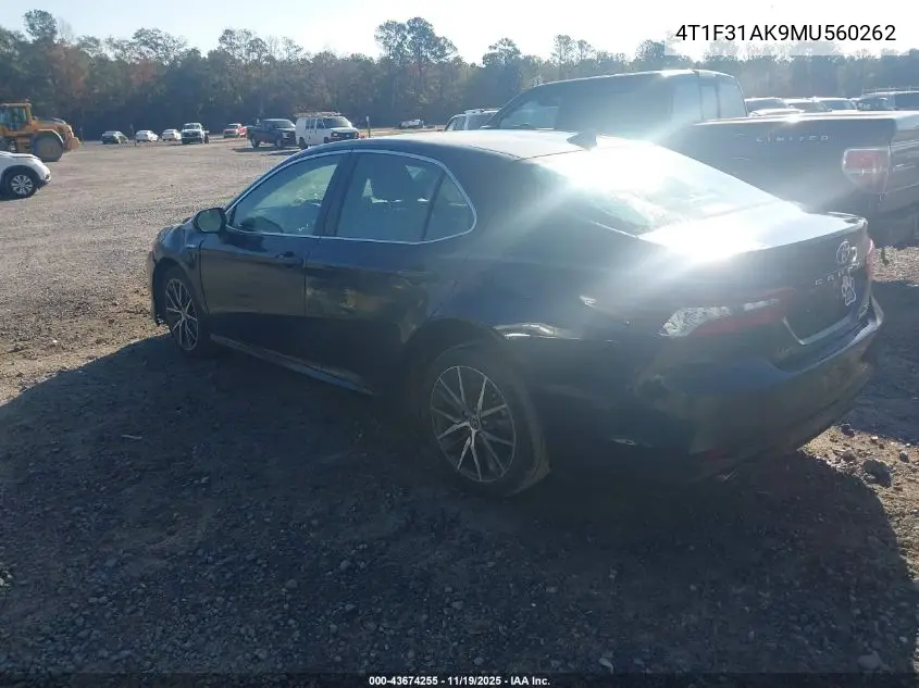4T1F31AK9MU560262 2021 Toyota Camry Xle Hybrid