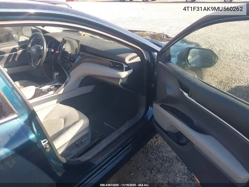 4T1F31AK9MU560262 2021 Toyota Camry Xle Hybrid