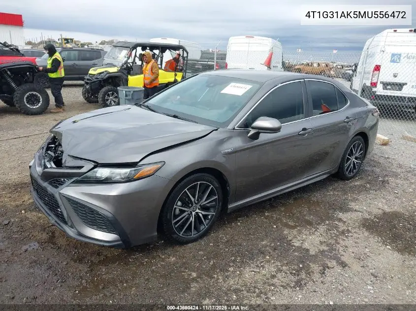 4T1G31AK5MU556472 2021 Toyota Camry Se Hybrid