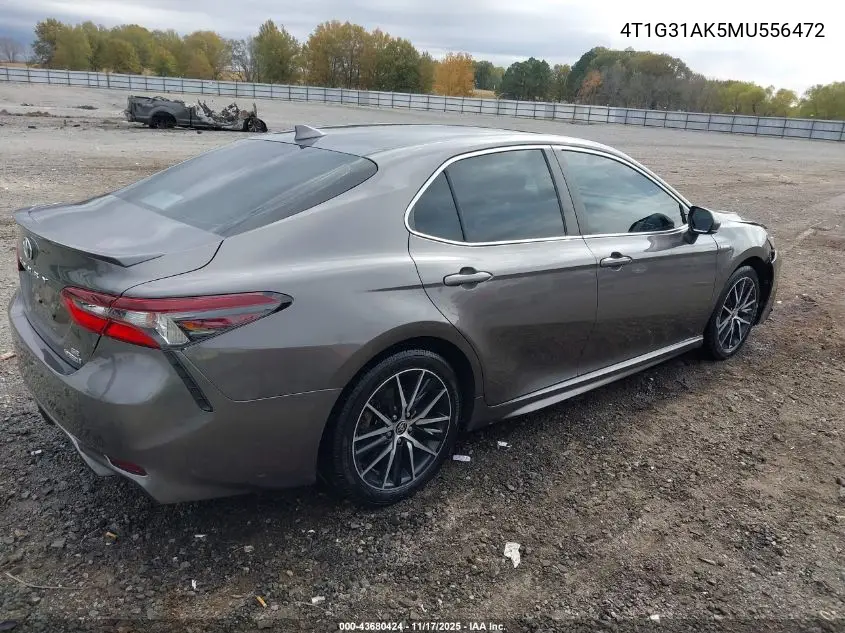 4T1G31AK5MU556472 2021 Toyota Camry Se Hybrid