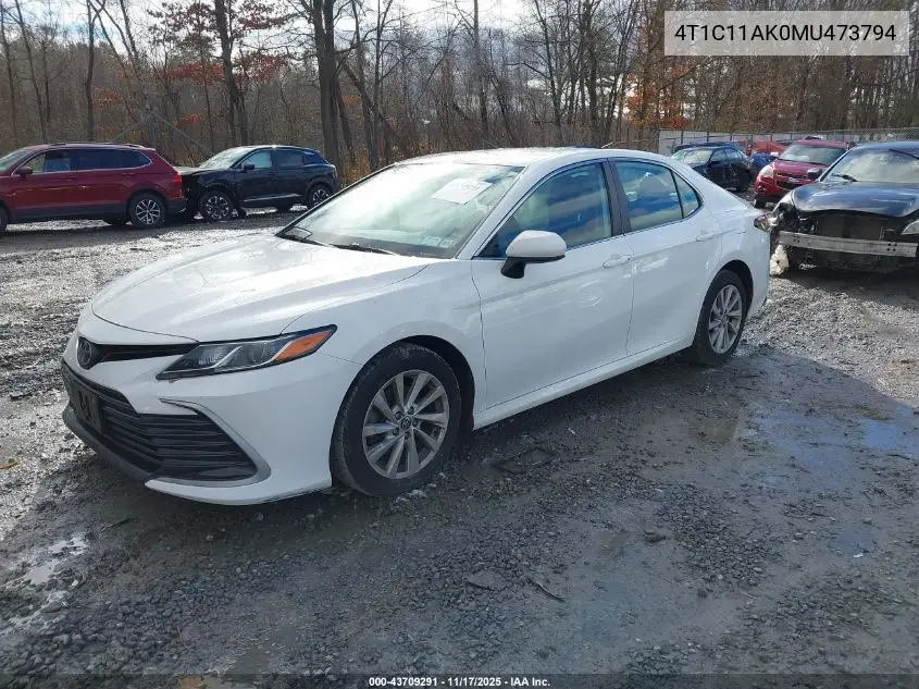 4T1C11AK0MU473794 2021 Toyota Camry Le