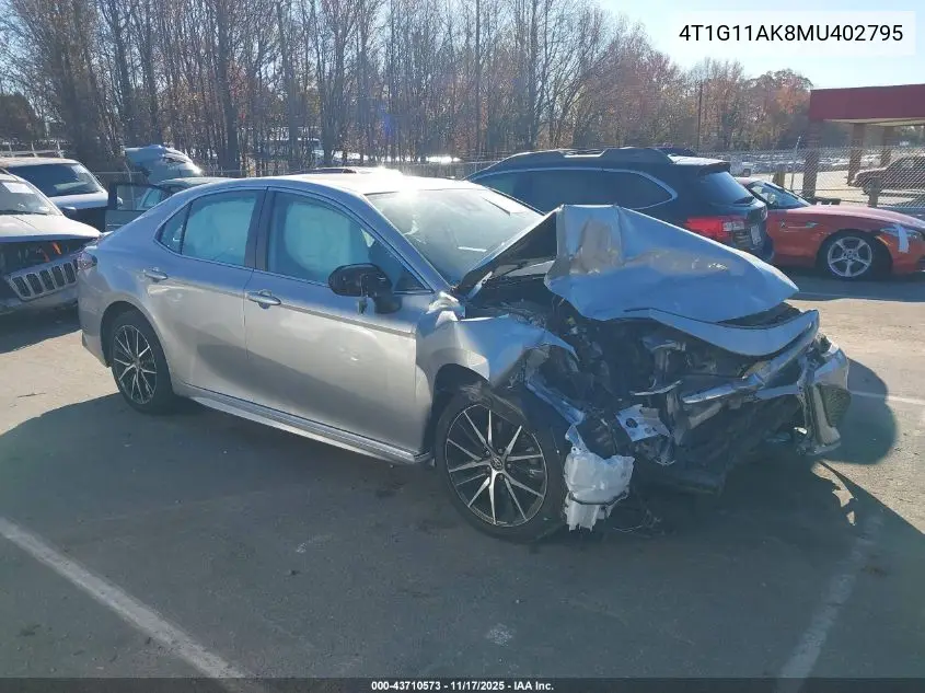 4T1G11AK8MU402795 2021 Toyota Camry Se