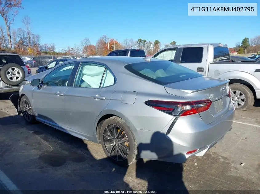 4T1G11AK8MU402795 2021 Toyota Camry Se