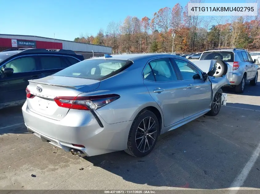 4T1G11AK8MU402795 2021 Toyota Camry Se