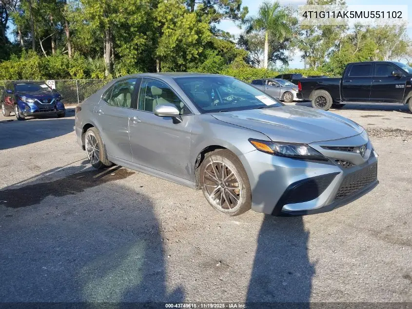 4T1G11AK5MU551102 2021 Toyota Camry Se