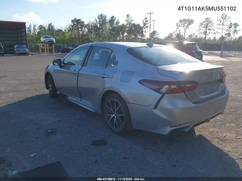4T1G11AK5MU551102 2021 Toyota Camry Se