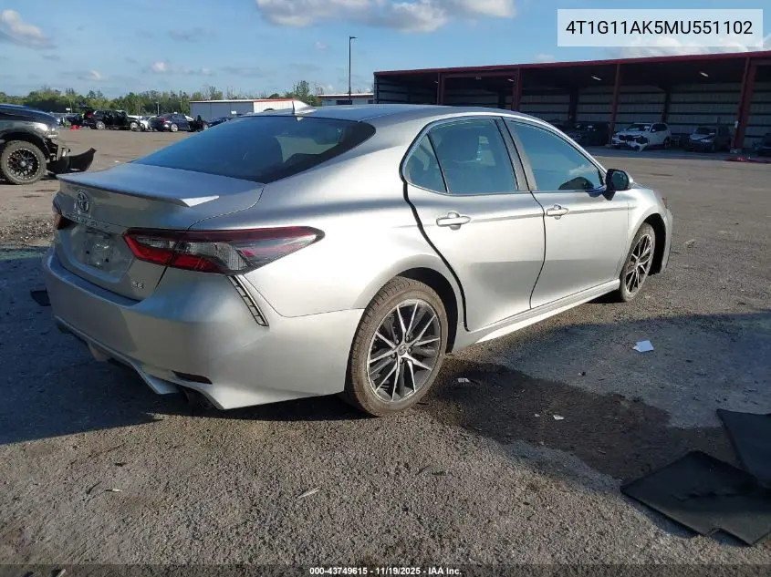 4T1G11AK5MU551102 2021 Toyota Camry Se