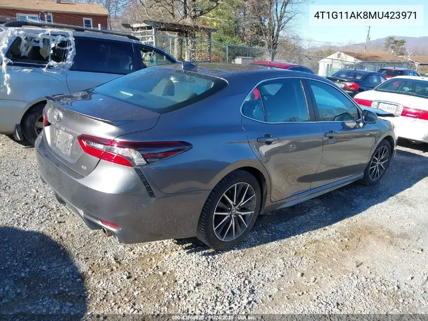 4T1G11AK8MU423971 2021 Toyota Camry Se