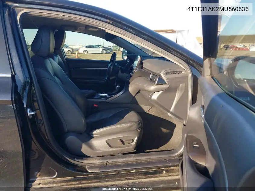 4T1F31AK2MU560636 2021 Toyota Camry Xle Hybrid